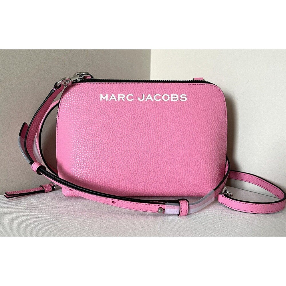 New Marc Jacobs Grind Crossbody Pouch Pebble Leather Petal Pink